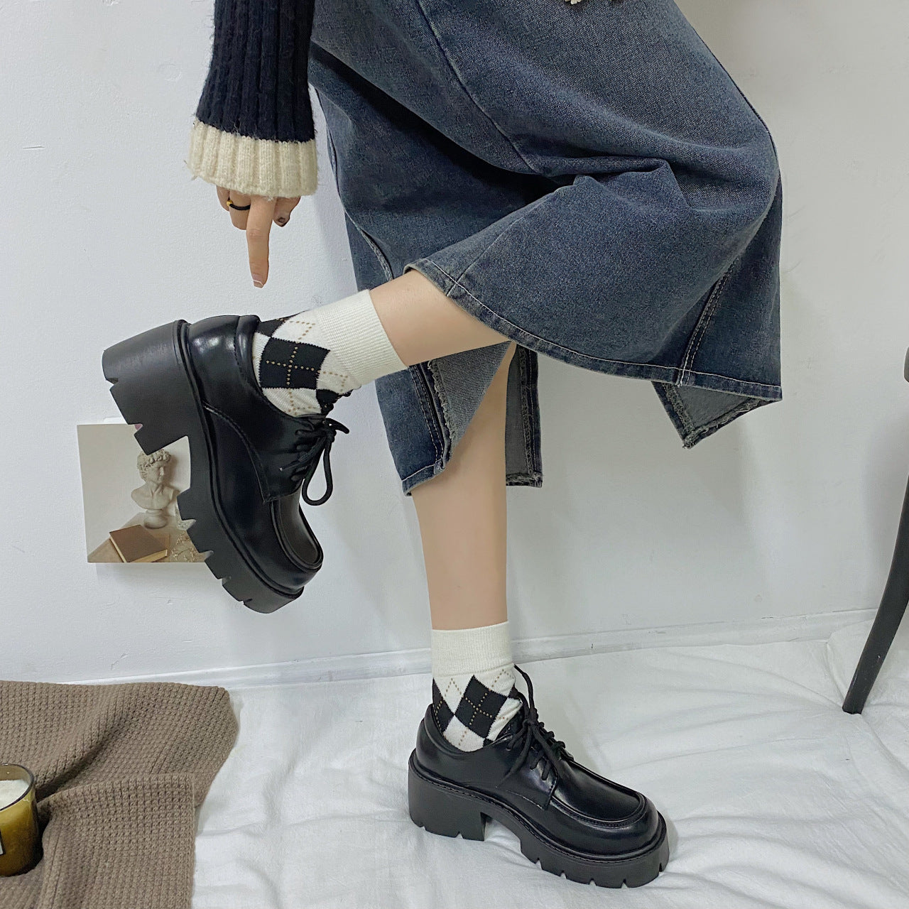Women With High Heels Large Size And Small Leather Shoes