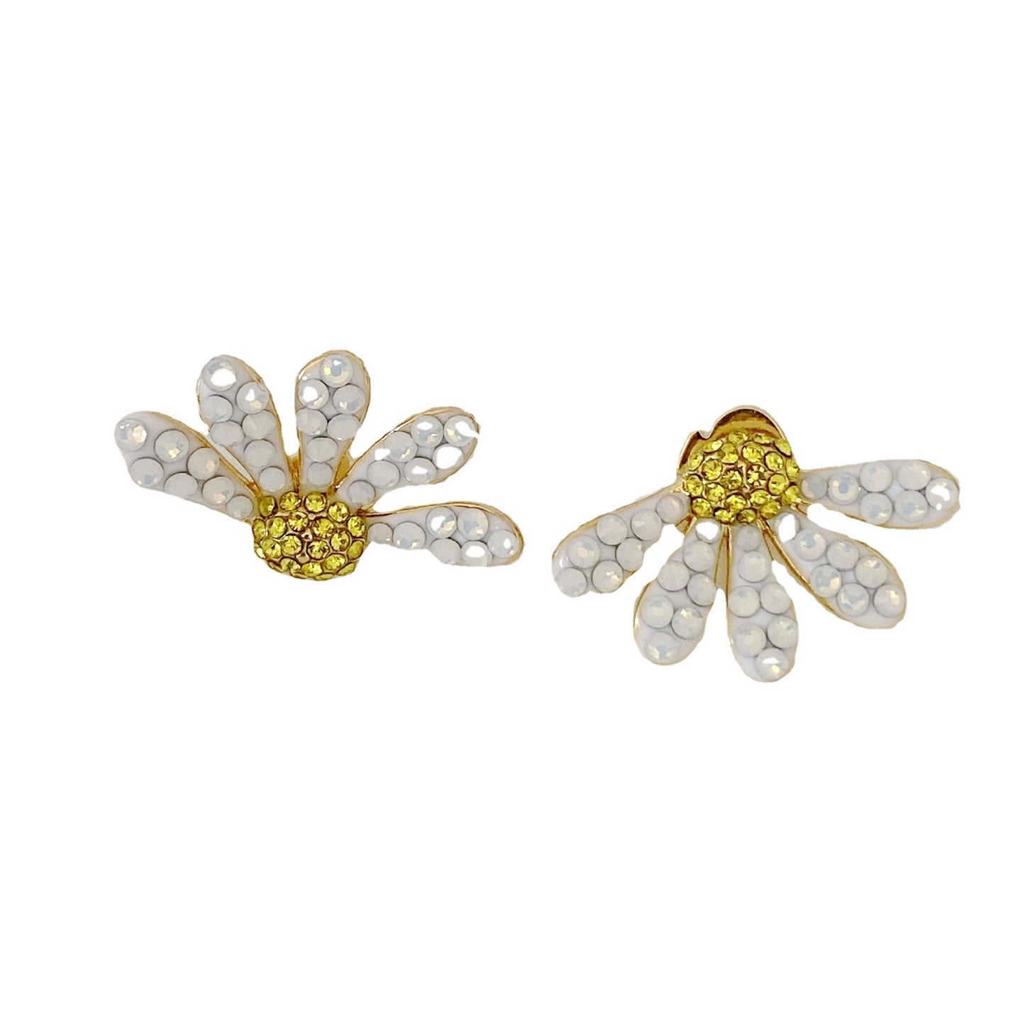 Cute Elegant Daisy Flower Earring Women Fashion Ears Jewelry Accessories Copper Gold Plated