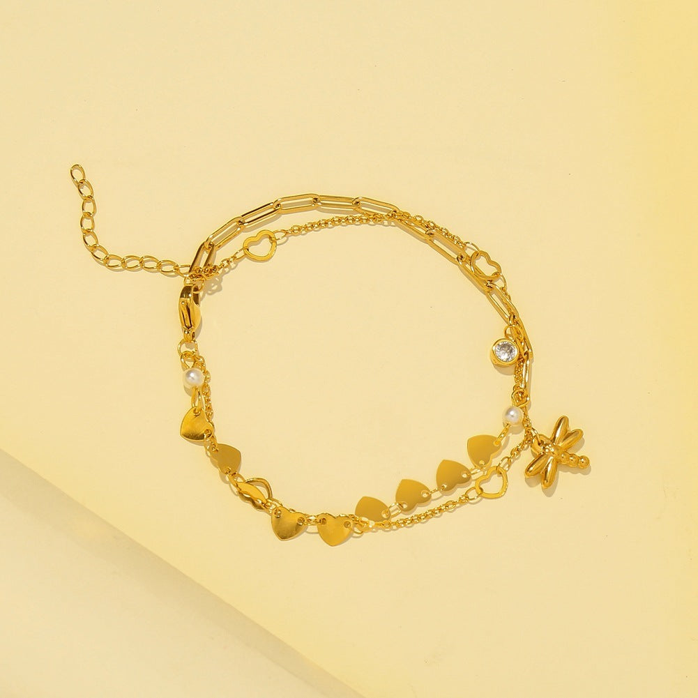 Love Jewelry Dragonfly Titanium Steel Bracelet Women