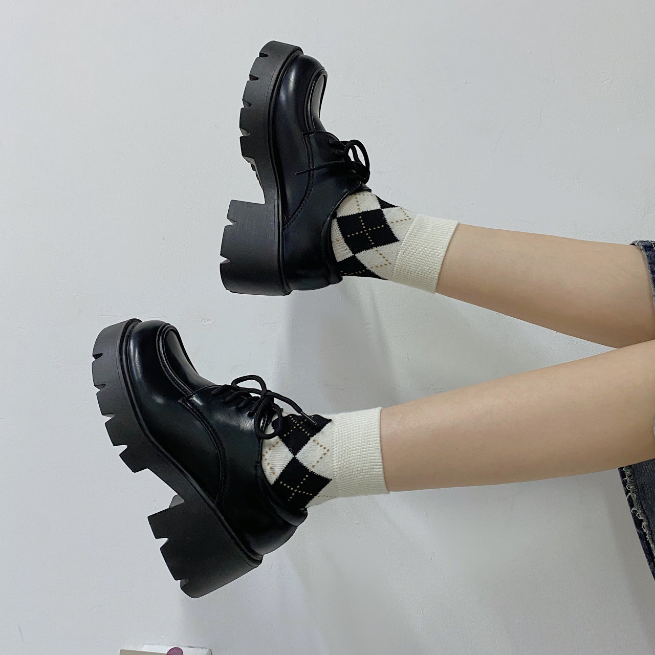 Women With High Heels Large Size And Small Leather Shoes