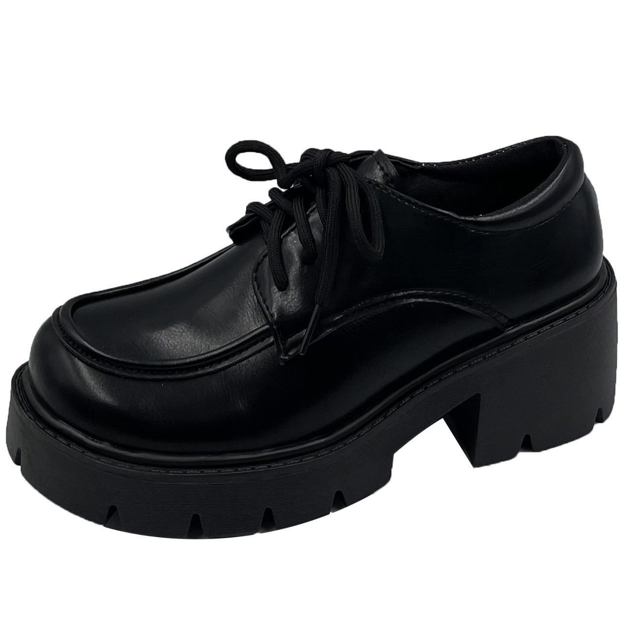 Women With High Heels Large Size And Small Leather Shoes