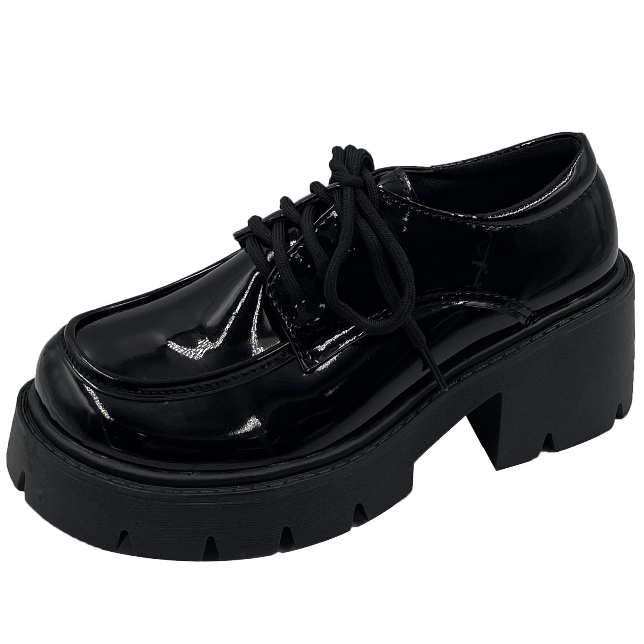 Women With High Heels Large Size And Small Leather Shoes
