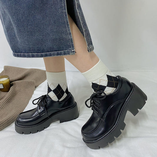 Women With High Heels Large Size And Small Leather Shoes